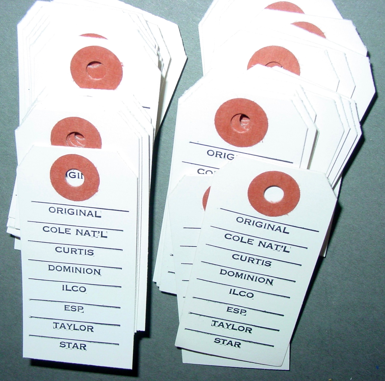 50 Key Hook Key Blank Inventory Re-Order Stock Brand ID Tags Vintage Locksmith