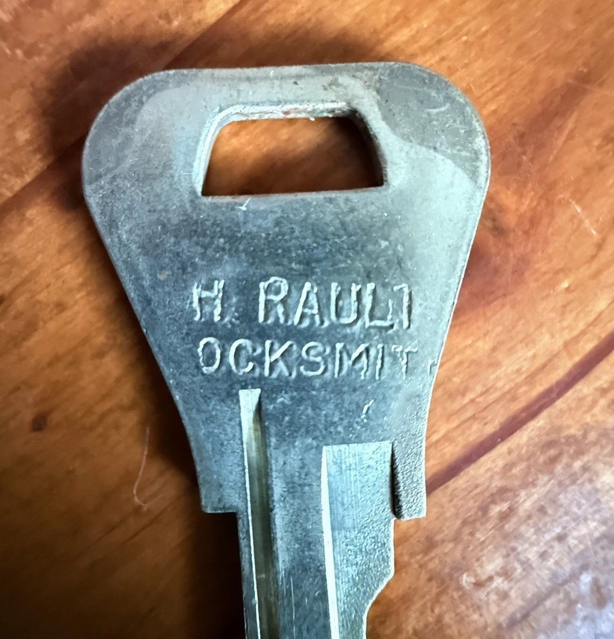 Vintage Weiser Locksmith Advertising Key H Raul Cut Residential Collectible
