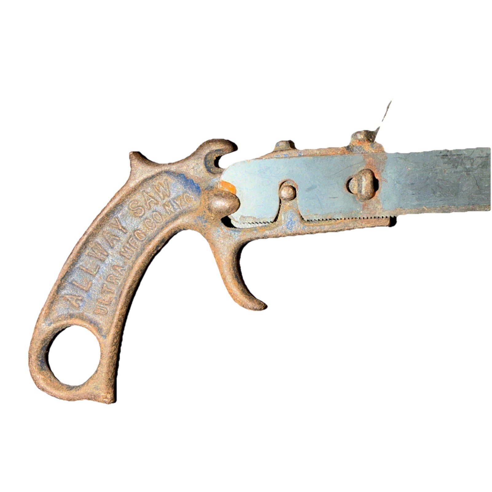 Vintage Allway Pistol Grip Saw Handle Ultra Mfg.Co. N.Y. w/ 7.5 in Blade