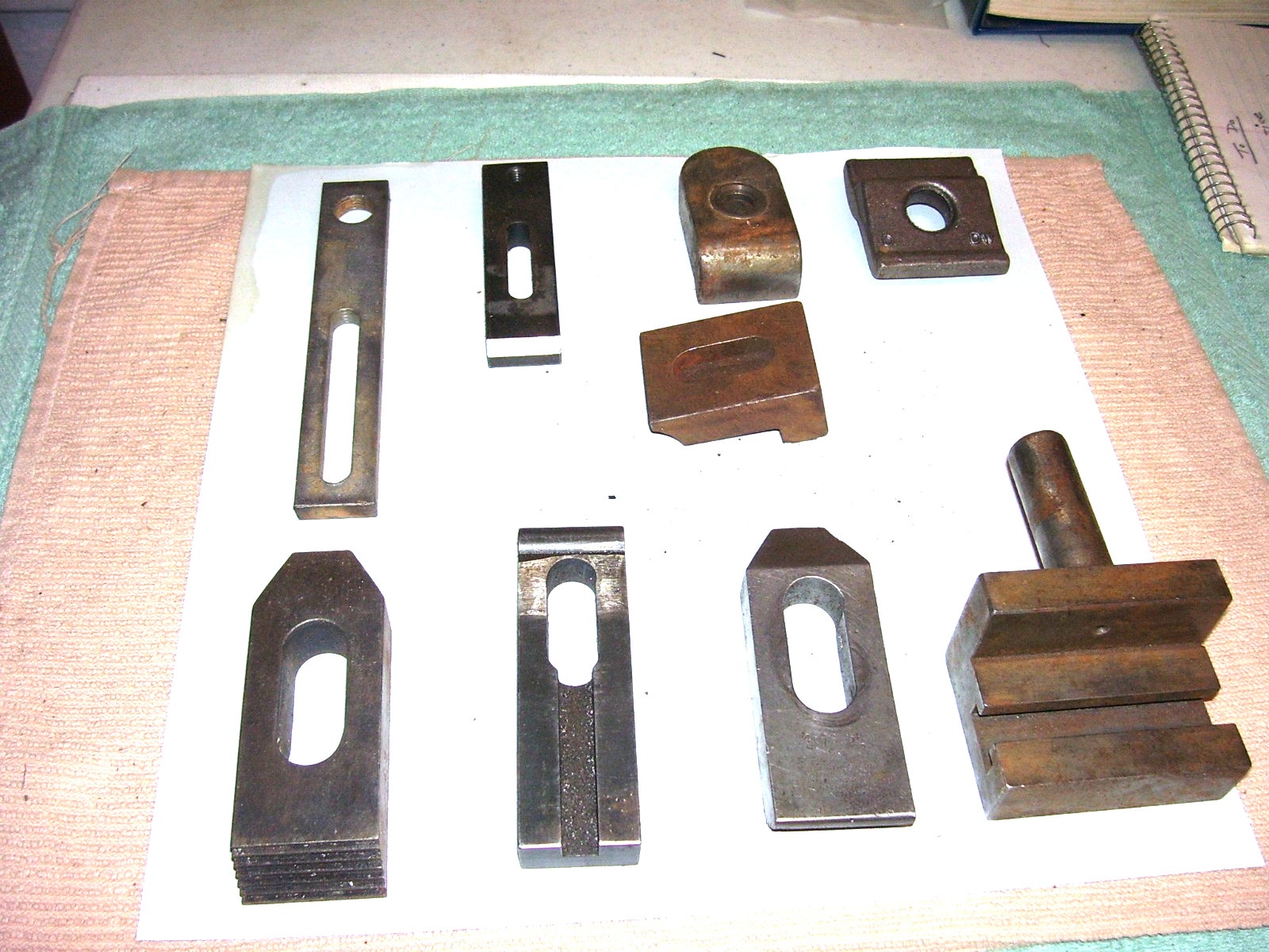 Lot of 9 MACHINIST TOOLS LATHE MILL Machinist Lot of Hold Down Straps, Block