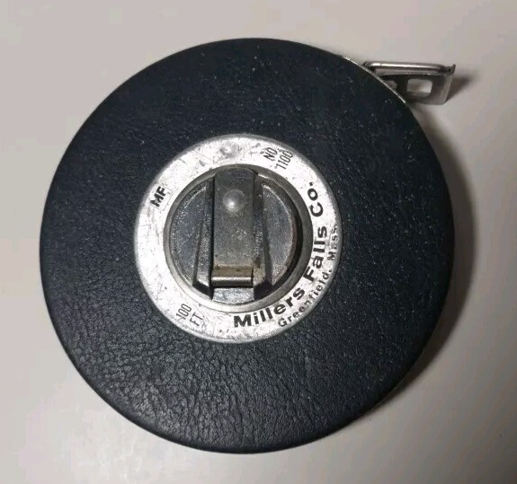 Vintage Millers Falls 100′ Tape Measure – No. 1100 Greenfield, Mass.