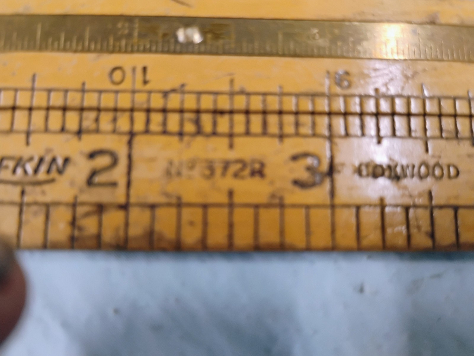 Vintage Lufkin 372R Boxwood and Brass Ruler made in England
