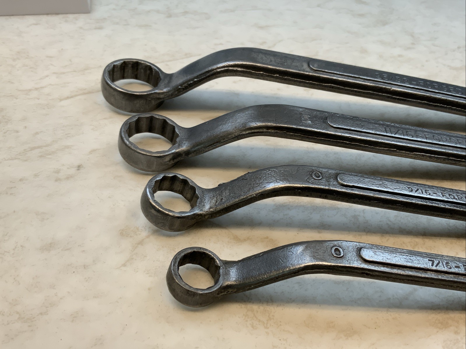 WESTERN AUTO STORES 4pc Offset 12pt SAE Box End Wrenches, USA