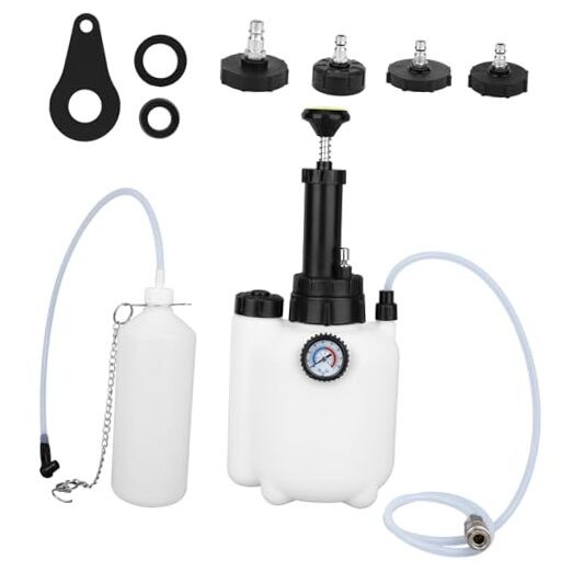 11pcs 3L Brake Bleeder Kit with Vacuum Pump, 1L Waste Bottle & 4 Master