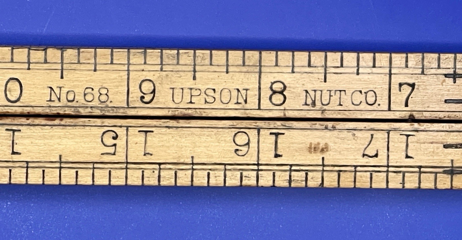 FINE Vintage Upson Nut Co No 68 Boxwood & Brass 24” Folding Rule