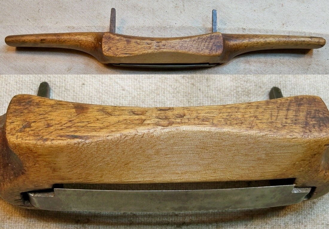 Big Oak Wooden Spokeshave With Hand Forged Blade Good Working Collectible READ