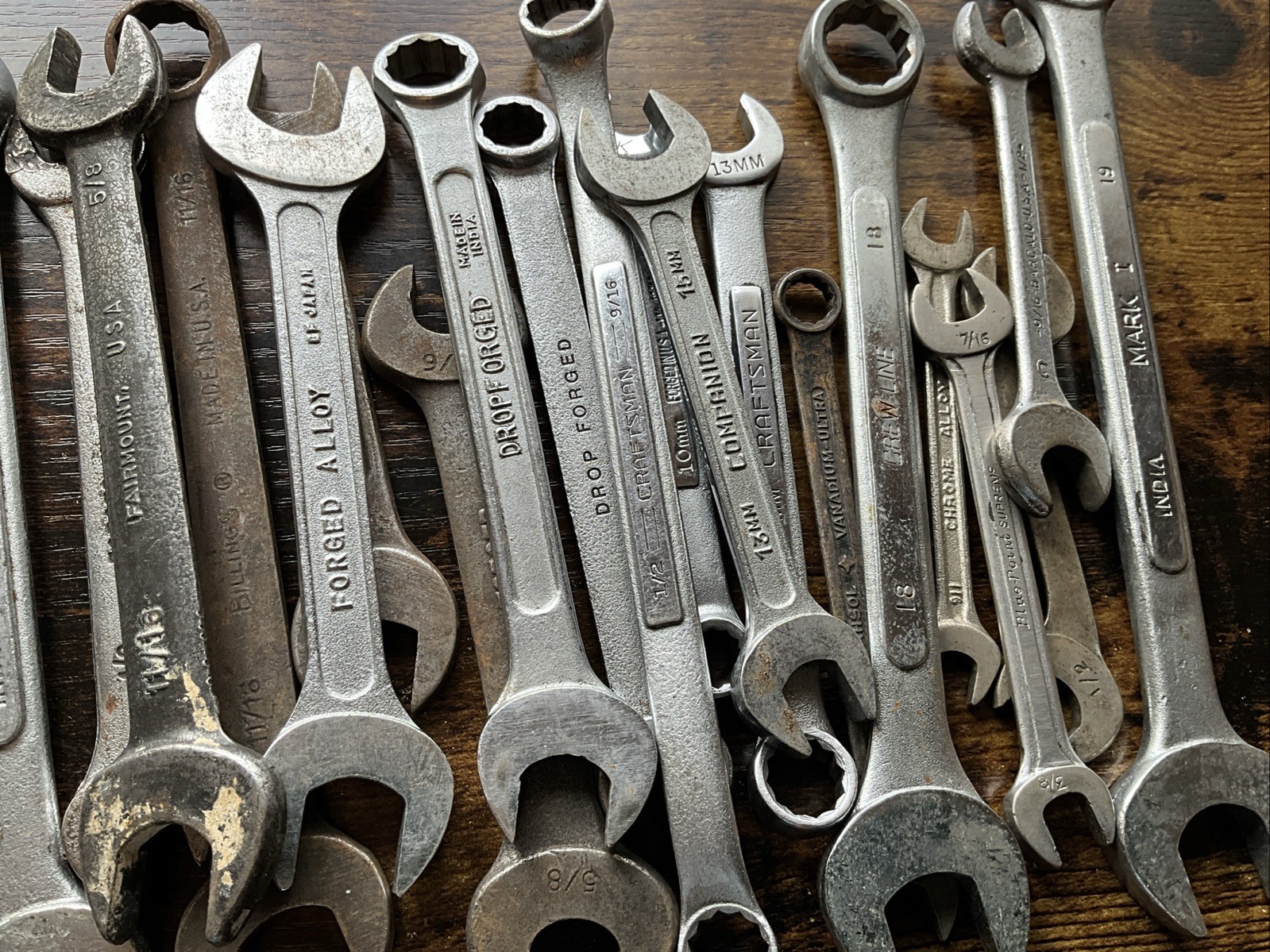Lot of 27 Various Wrenches Craftsman Forged Alloy Companion Pro-Tech Etc.