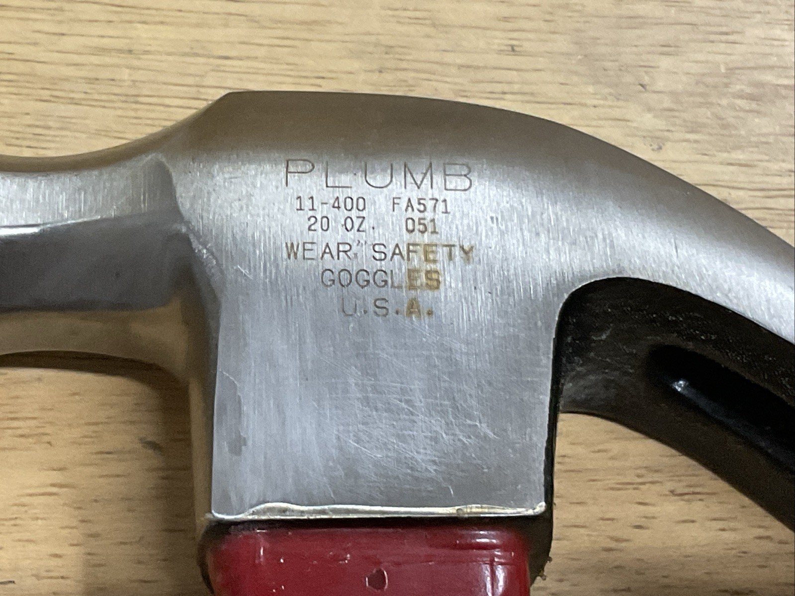Vintage NOS PLUMB 20oz Permabond Claw Hammer Made in USA Fiberglass Handle FA571