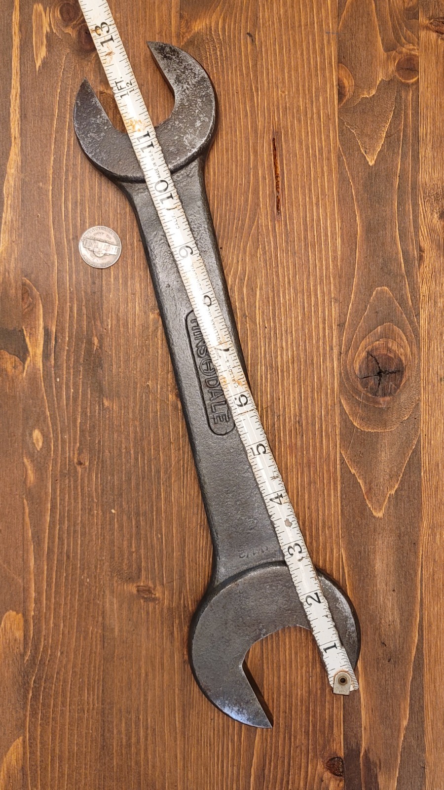 Vintage Hinsdale Wrench Large Heavy Duty (1-1/2″ x 1-5/16″) 13-1/4″ L 2lb 13oz
