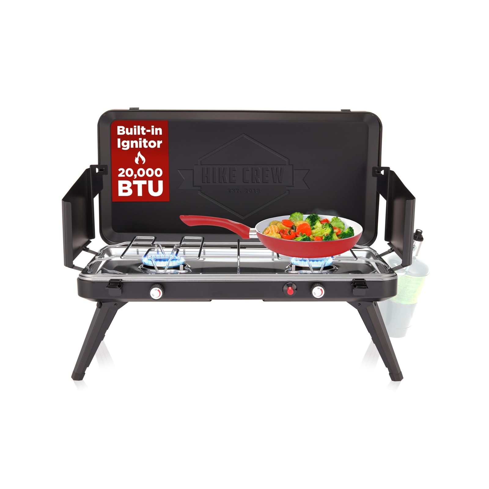 Hike Crew Gas Camping Stove | 20,000 BTU 2 Burner Propane Portable … Fast Ship