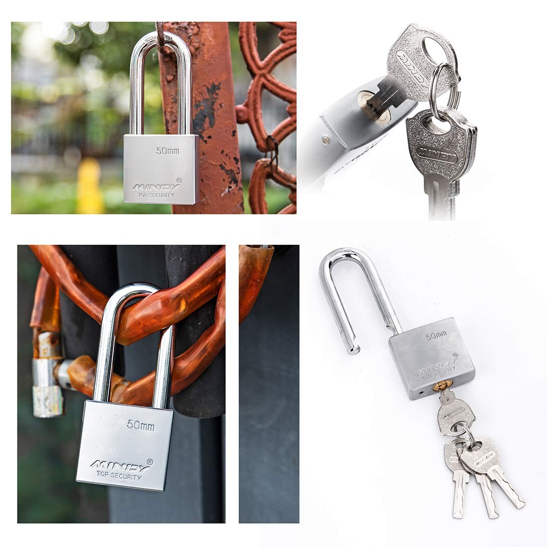 50mm Long Shackle Padlocks for Outdoor Use All Weather Resistant, Alloy Steel