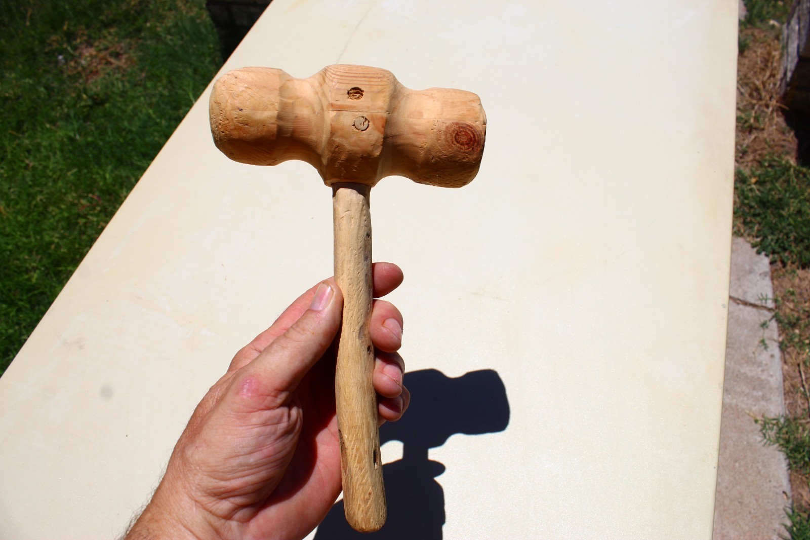 Hand made wood mallet