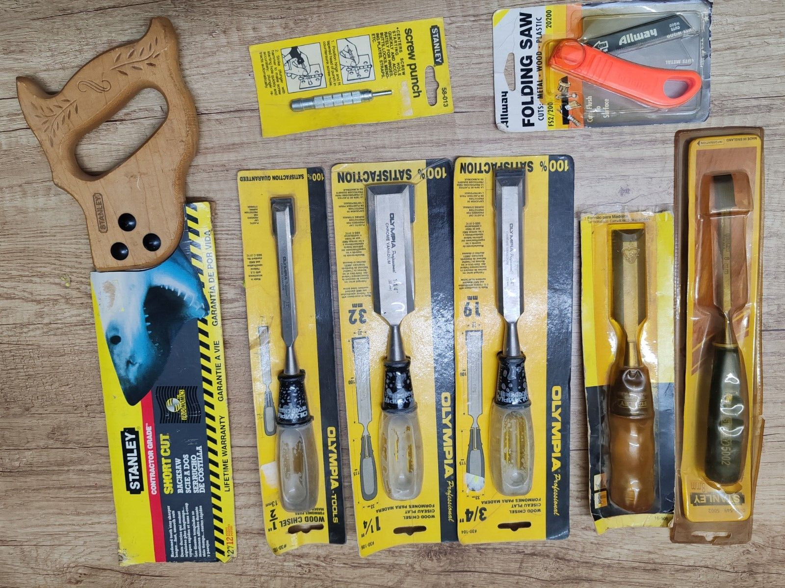 Collection Chesel Olympia & Stanley ,Stanley Saw & Screw punch/Foldin Saw Allway