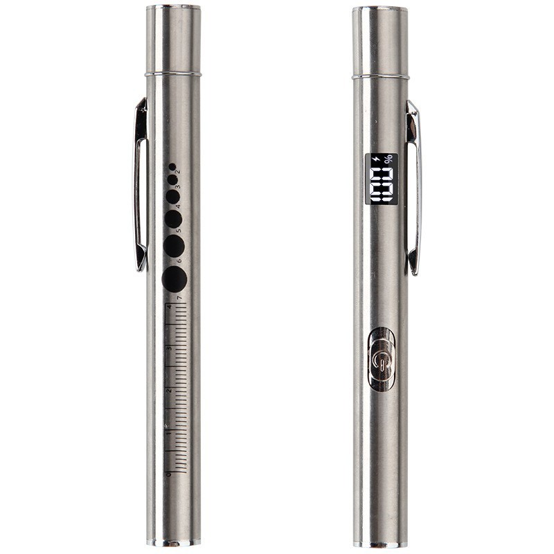 2 Pcs Pen Light with Pupil Gauge LED Penlight for Nurses Doctors Nursing Student