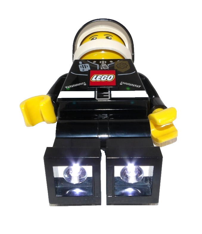 LEGO Police figure LED 8″ tall flashlight AAA batteries NOT INCLUDED