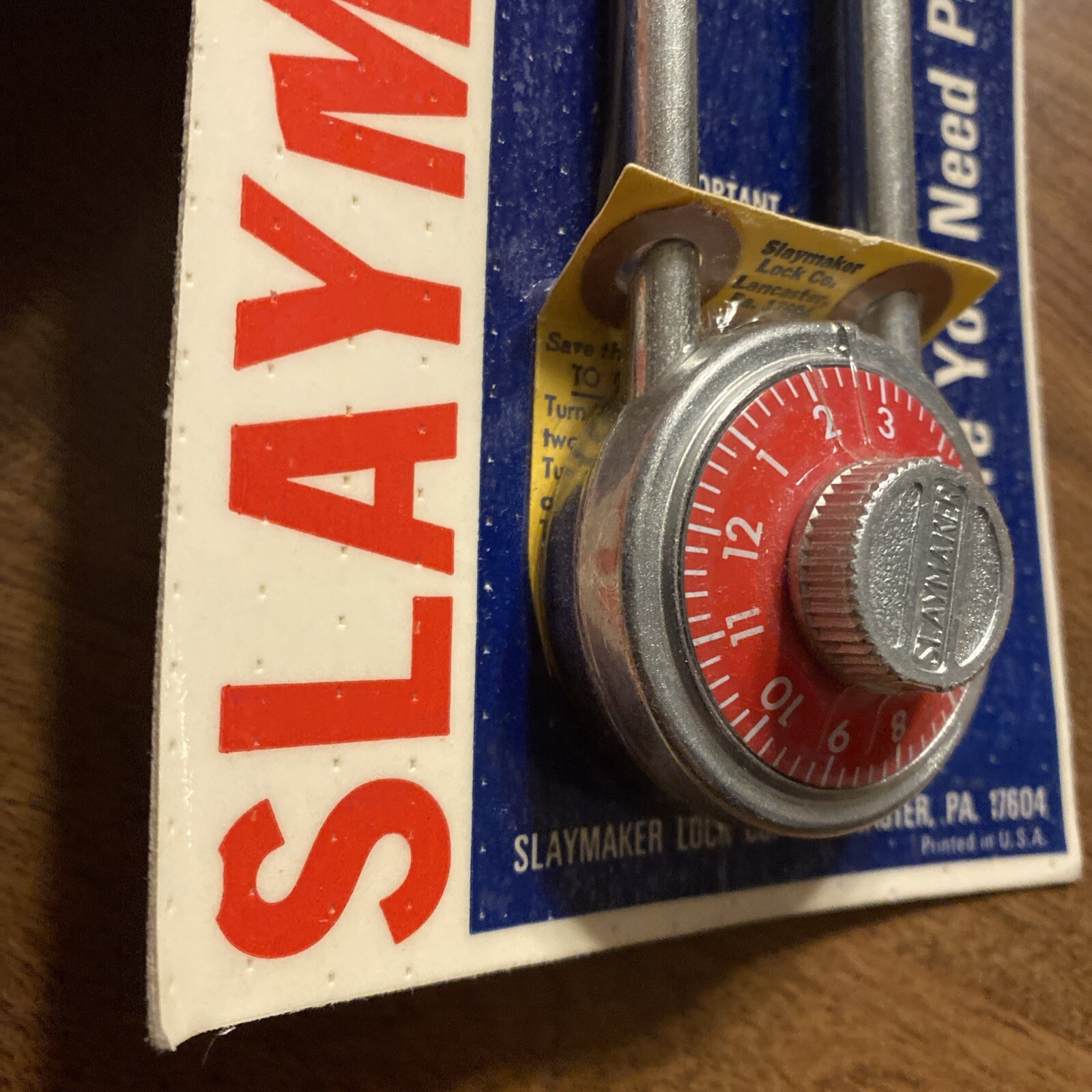 Vintage Slaymaker Bicycle Bike Lock 5 inch Combination Padlock Red SEALED NOS