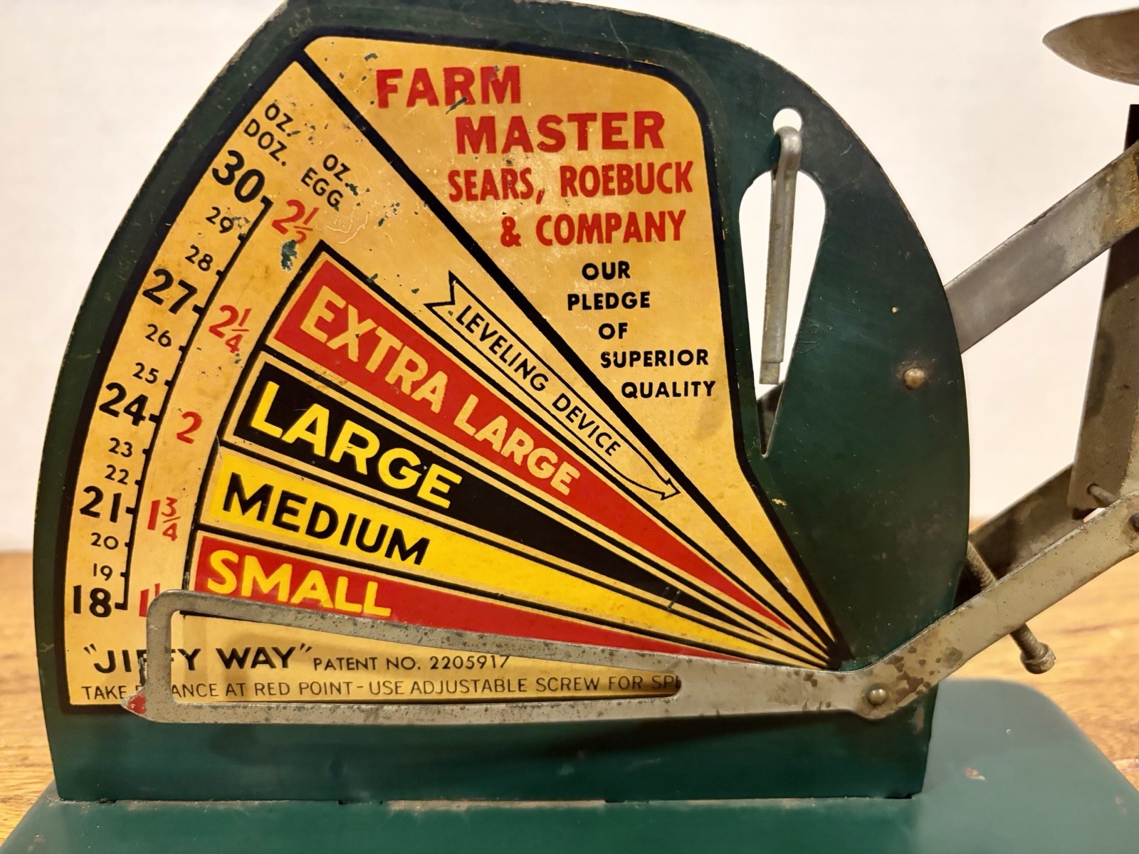 Antique Green Jiffy Way Egg Scale by Farm Master Sears, Roebuck & Co. Works!