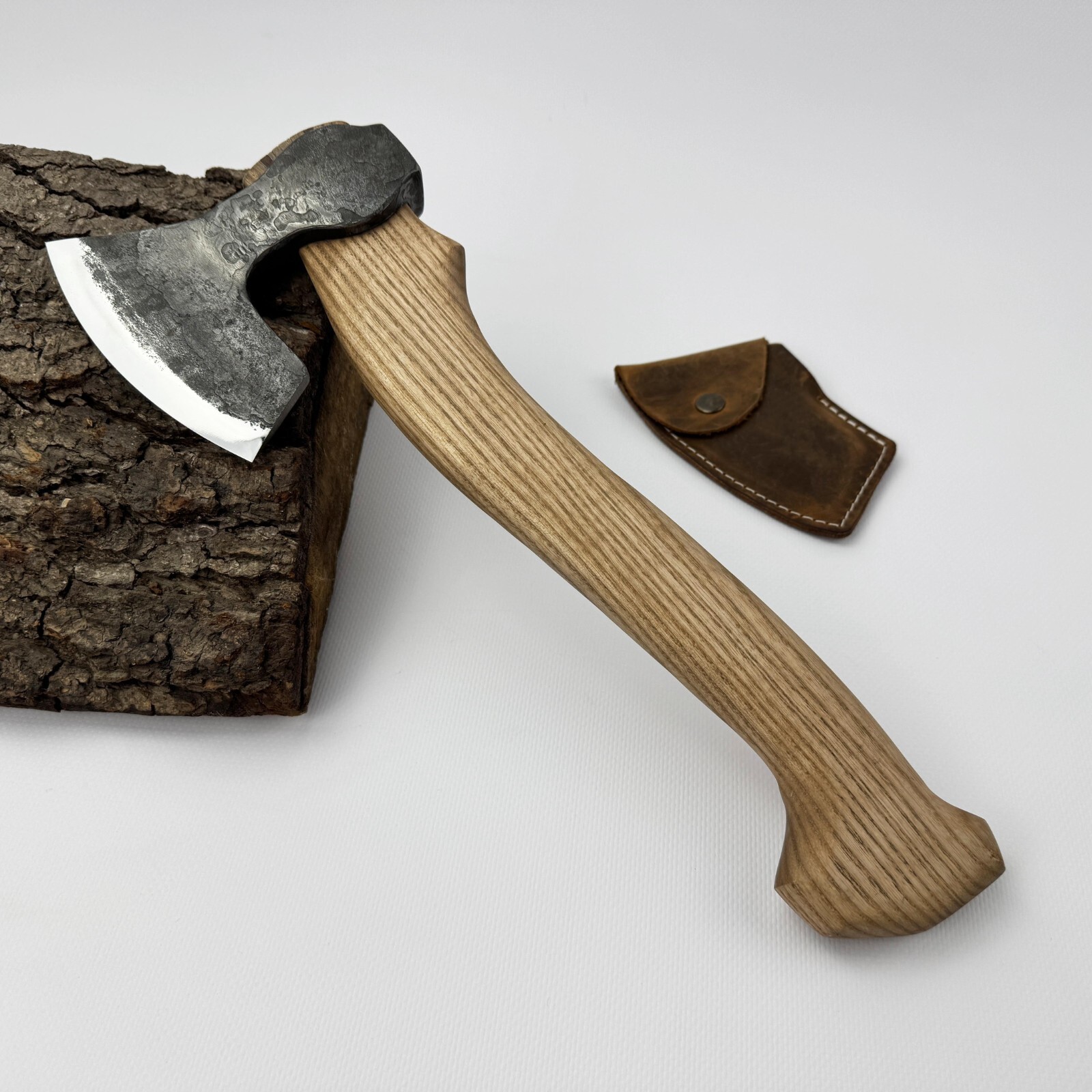 Carving Axe – Hand-Forged 52100 Steel, Ash Handle, Sheath, Ready to Use