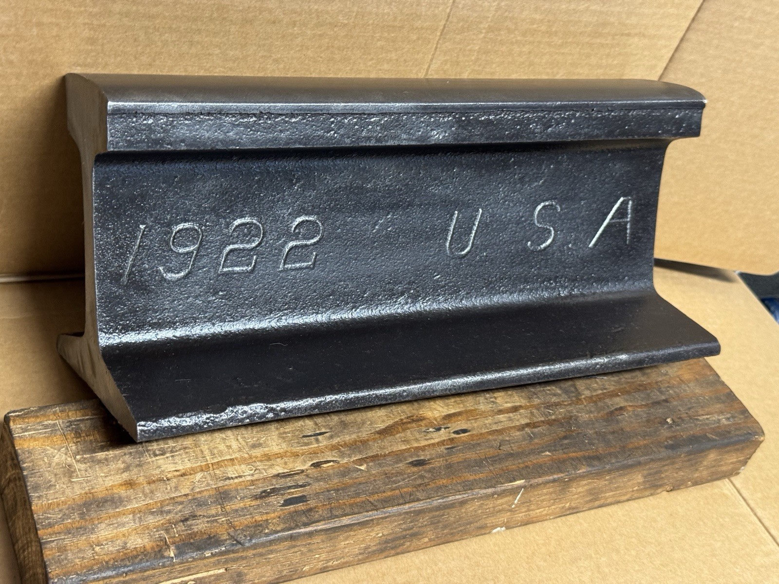 Steel Railroad Train Track { 1922 USA } 12 1/2 Inches. Display/Anvil