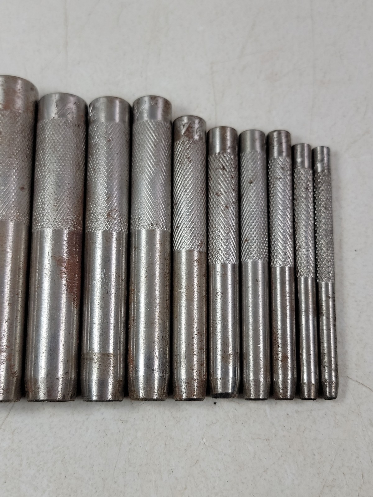 Lot of 12 Vintage Leather Hole Punch 1/8″ – 3/4″ Widths