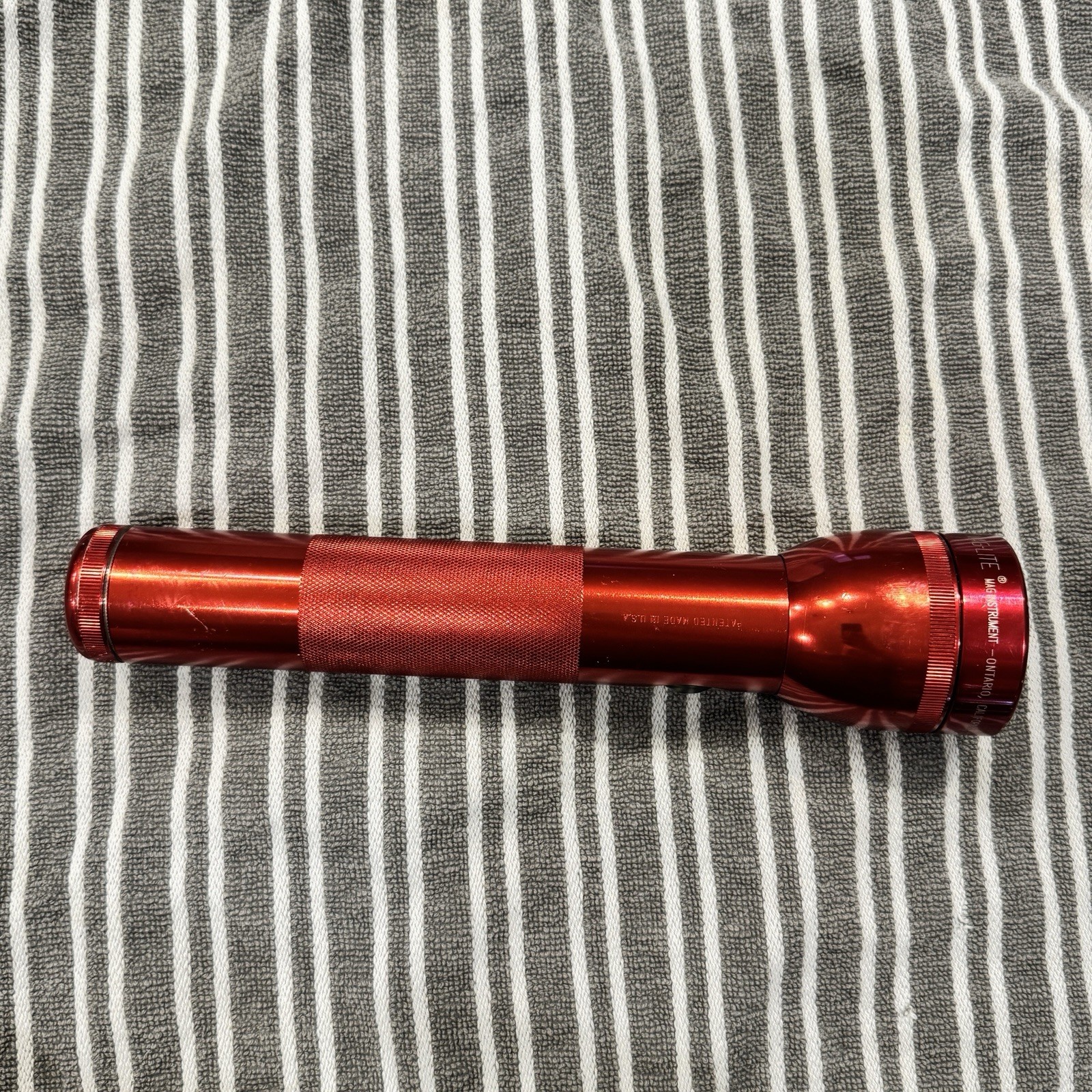 MAG-LITE MagLite Flashlight 10″ Red D Cell USA Made Tested Working Heavy Duty