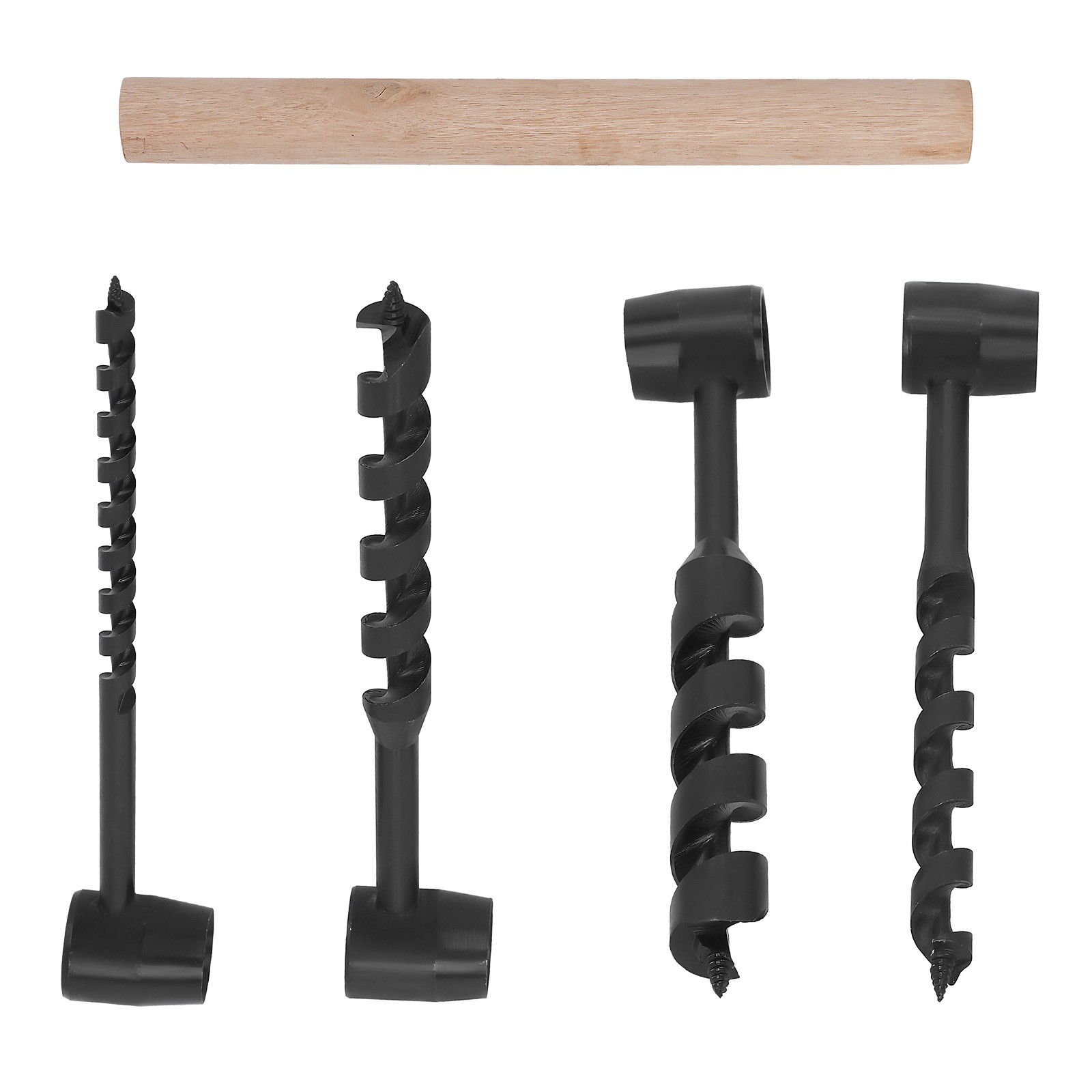 Bushcraft Wood Auger Hand Drill Set 4 Sizes Manual Drilling Tool Kit New