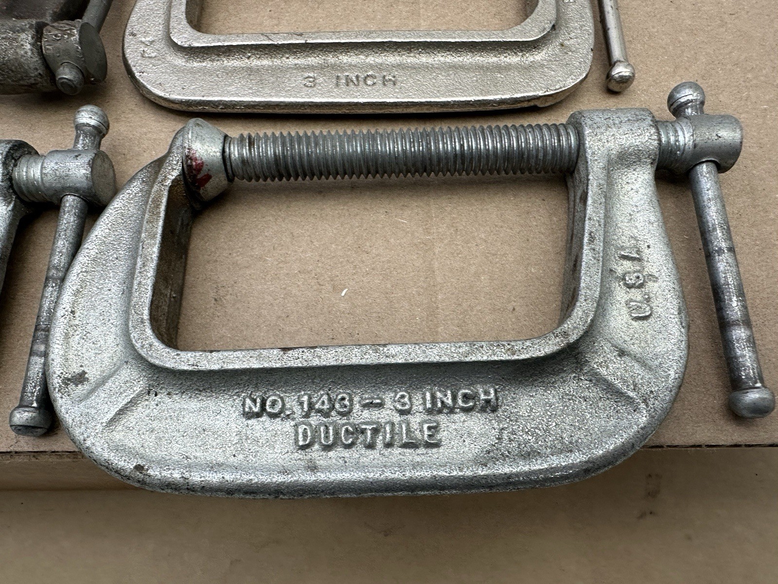 Lot 4 Vintage Brink And Cotton 143 3 Inch C Clamp DUCTILE MADE IN USA