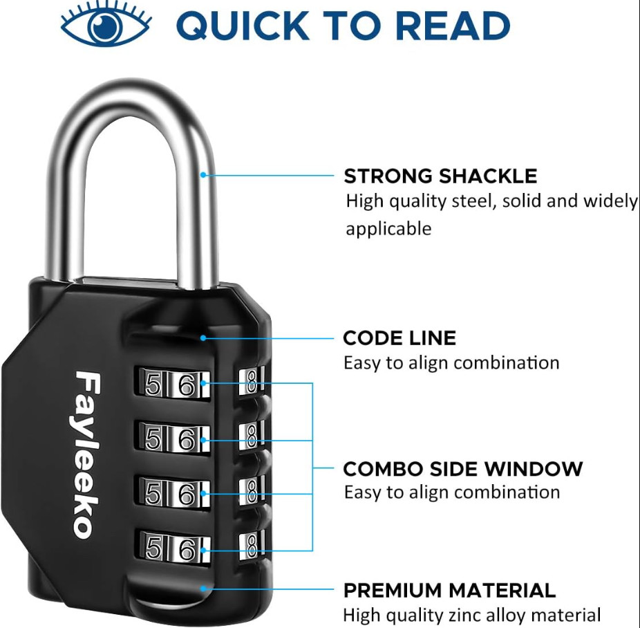 2 Pack TSA Approved Travel Luggage Locks 4-Digit, Open Alert Suitcase Combinatio
