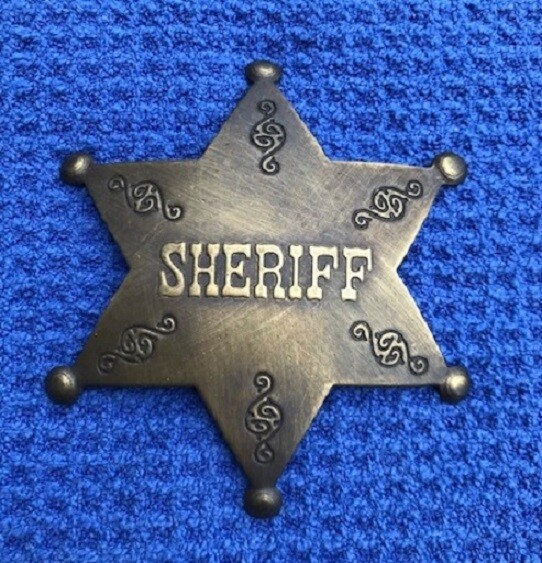 Historical REPLICA Old Western Brass Sheriff Badge