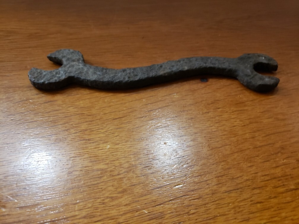 Early 20th Century American Cast Iron S Curved Wrench