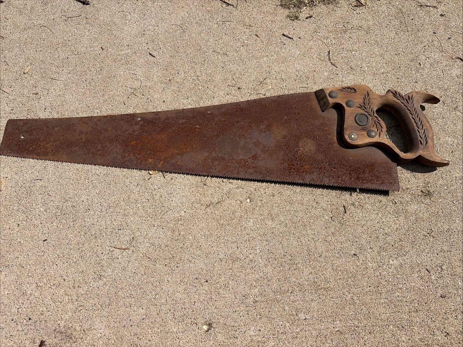 Vintage Henry Disston & Sons Hand Saw Wood Handle Antique Crosscut Saw USA