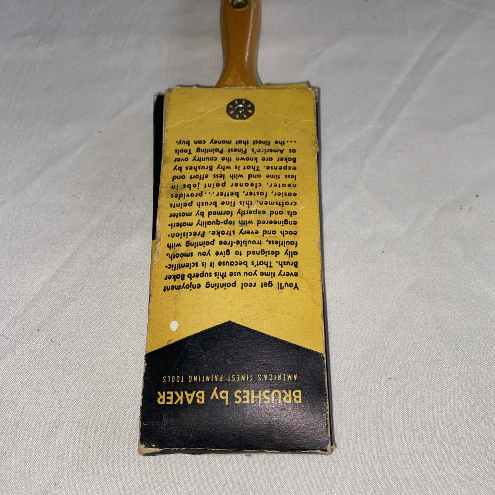 Vintage Baker Jewel 2-1/2” Pure Bristle Brush Master Sash W/ Cover Wood Handle ￼