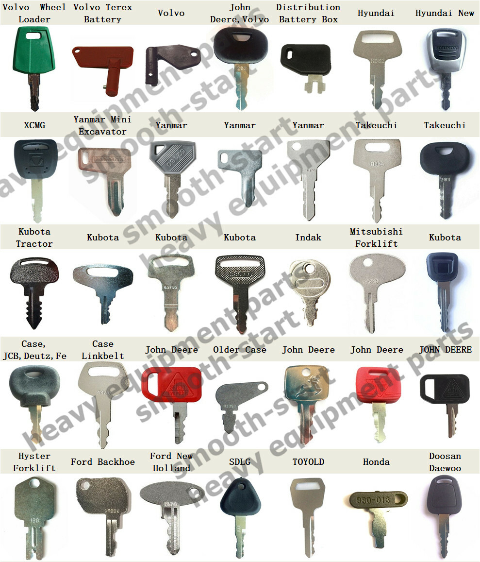 100 Heavy Construction Equipment Key Set For Liebherr Bomag John Deere Kubota
