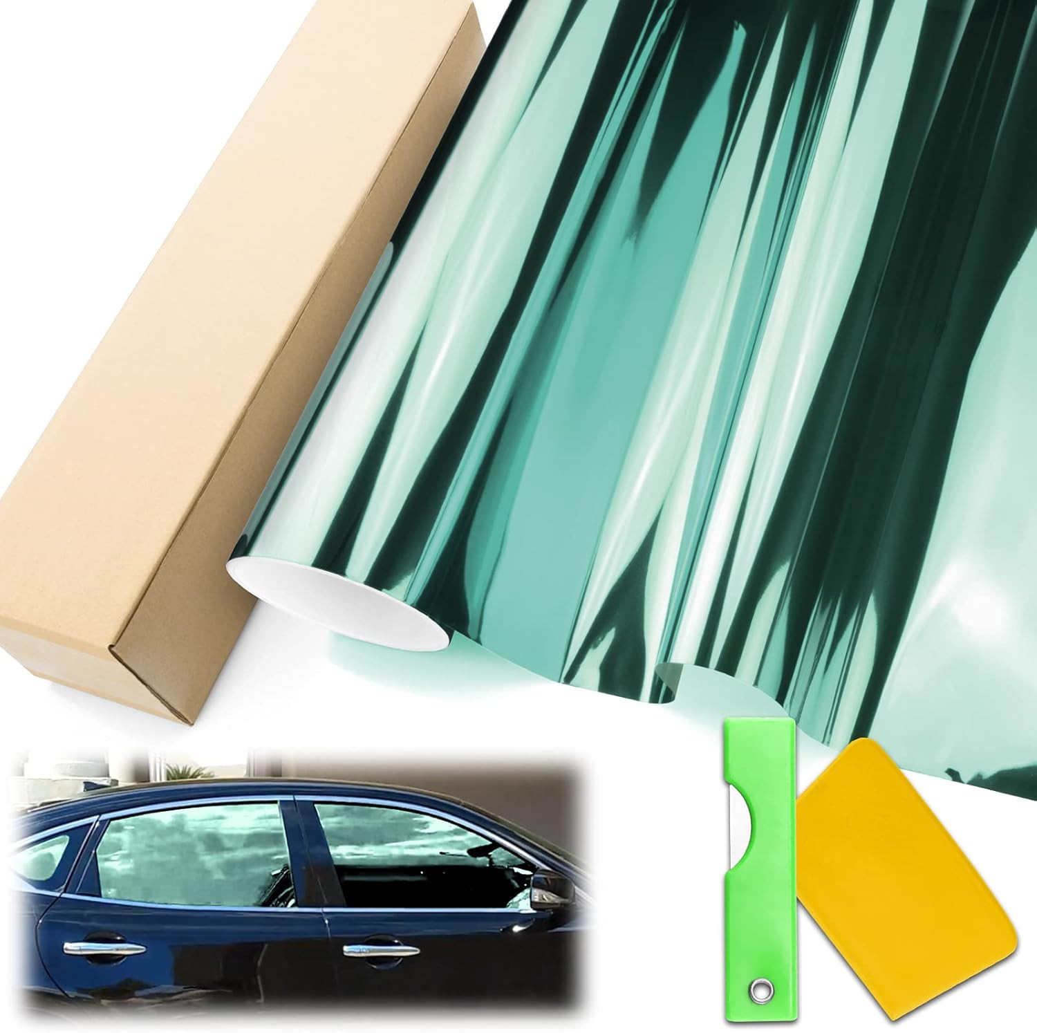 Free Tool Kit 20″X120″ (20″ X10FT) VLT 35% Uncut Roll Window Tint Film Charcoal