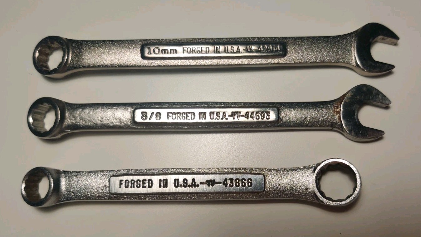 Vintage Craftsman Wrench 10mm -VA-, 3/8 -VV-, Box End 3/8 And 7/16 -VV-, Made In