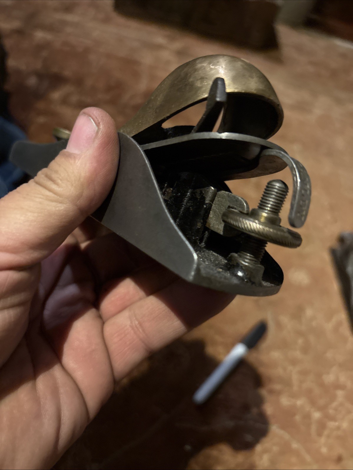 Antique Low Angle Plane With Bronze Cap Very Unusual Block W/ Adj. Throat