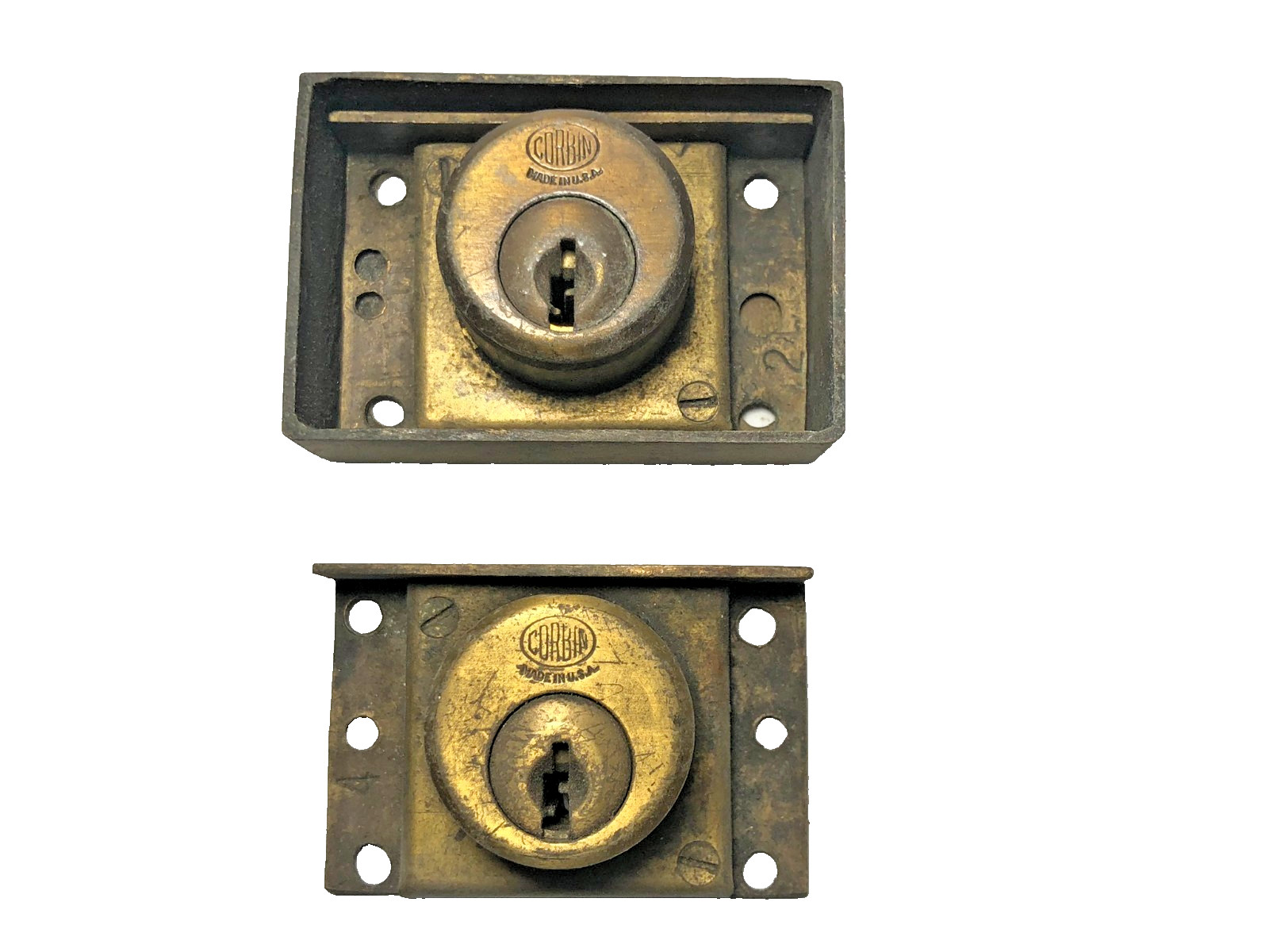 Vintage Corbin Vending Drawer Locks from a Bank – Lot of 2