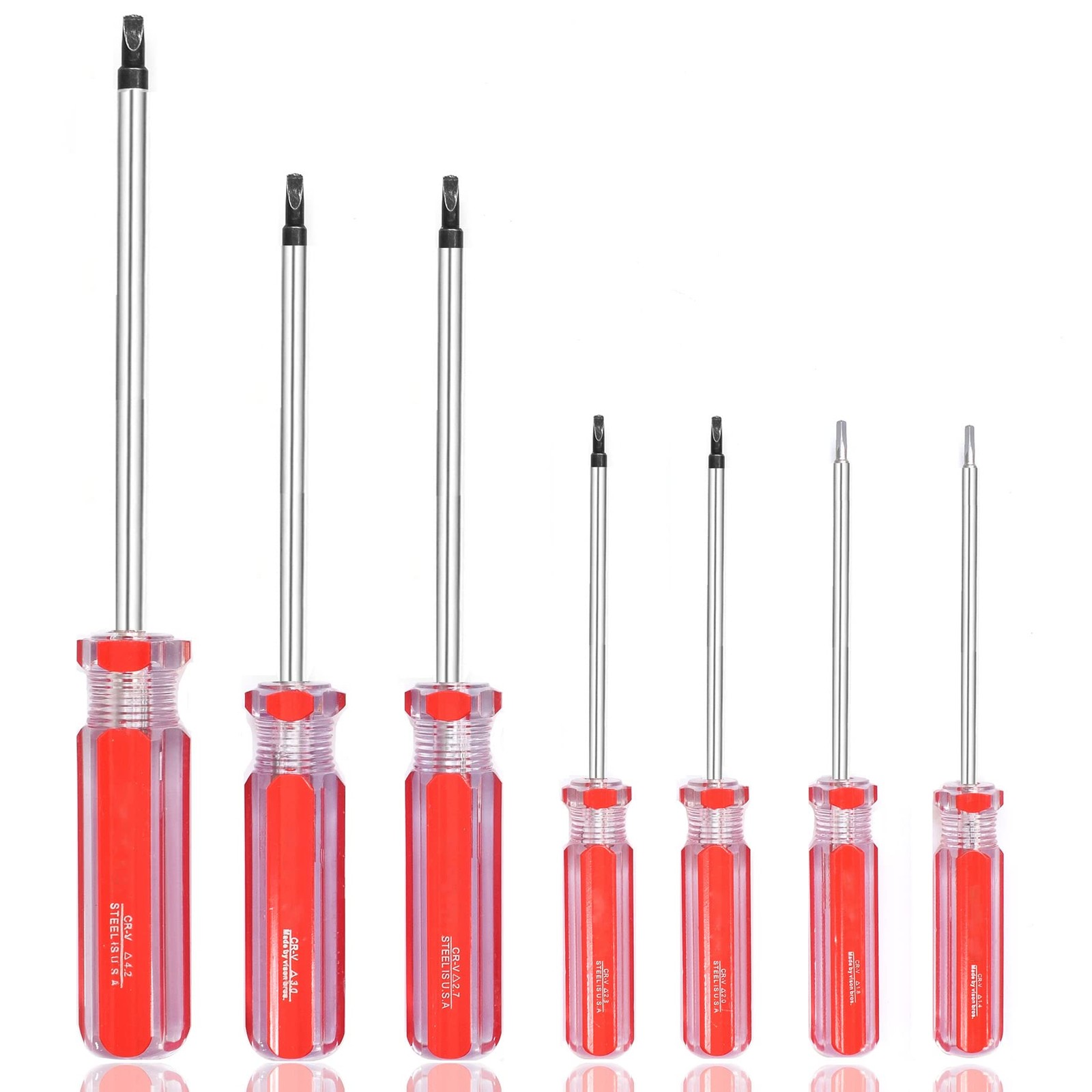 Triangle Screwdrivers Set 7 Sizes 1.4mm 1.8mm 2.0mm 2.3mm 2.7mm 3.0mm 4.2mm, SKZ