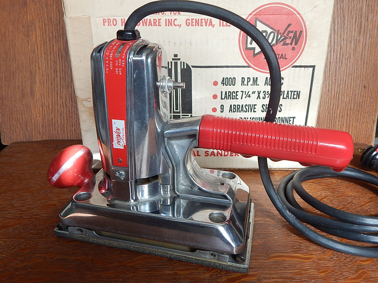 1952 Orbital Sander Proven Special Model 1140 Patented 1952 With Original Box
