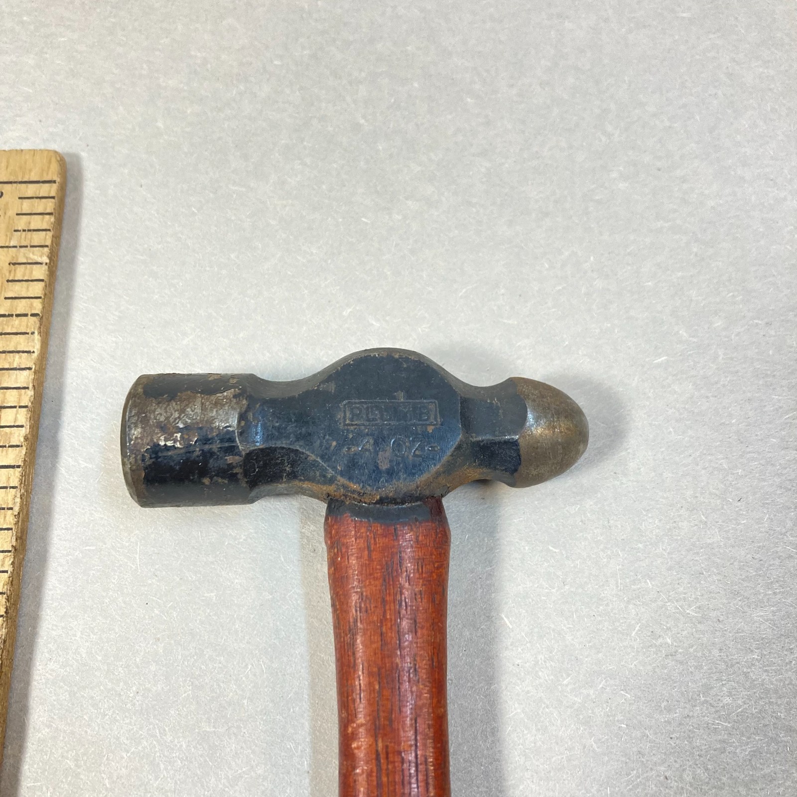 Vintage Plumb Hammer Ball Pein Small Head 4oz. 10 1/2″ Original Wood Handle USA