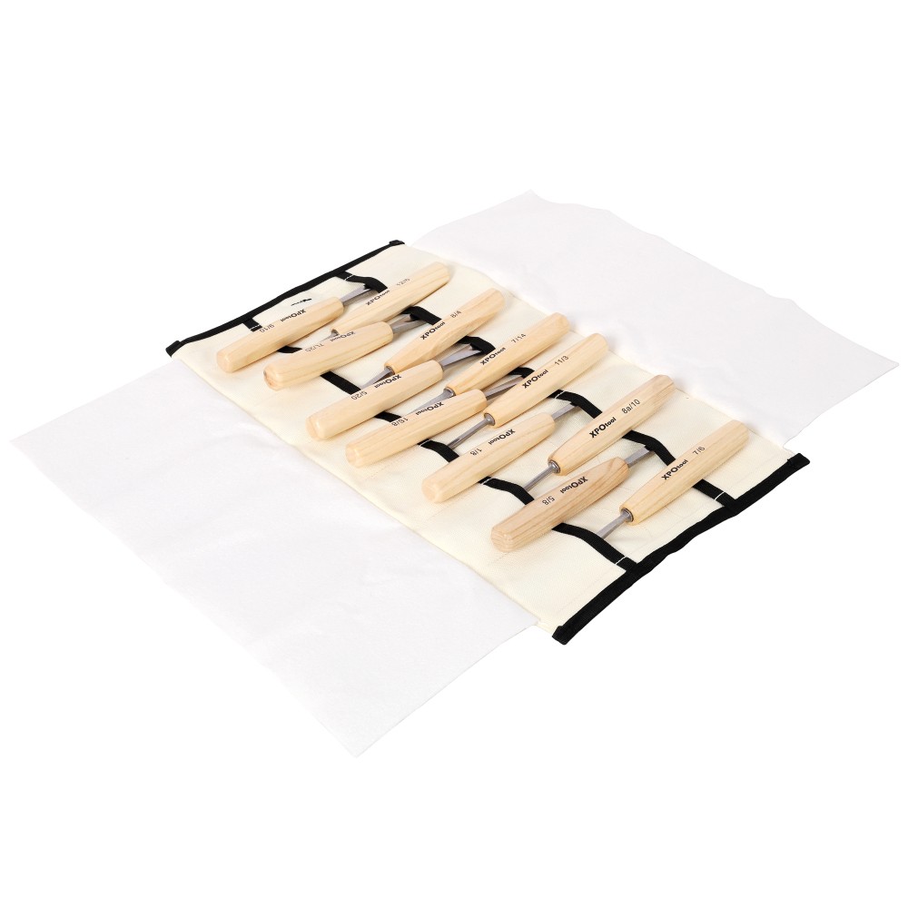 12-Piece Professional Wood Carving Chisel Set, Razor Sharp 60CRV Steel Blades