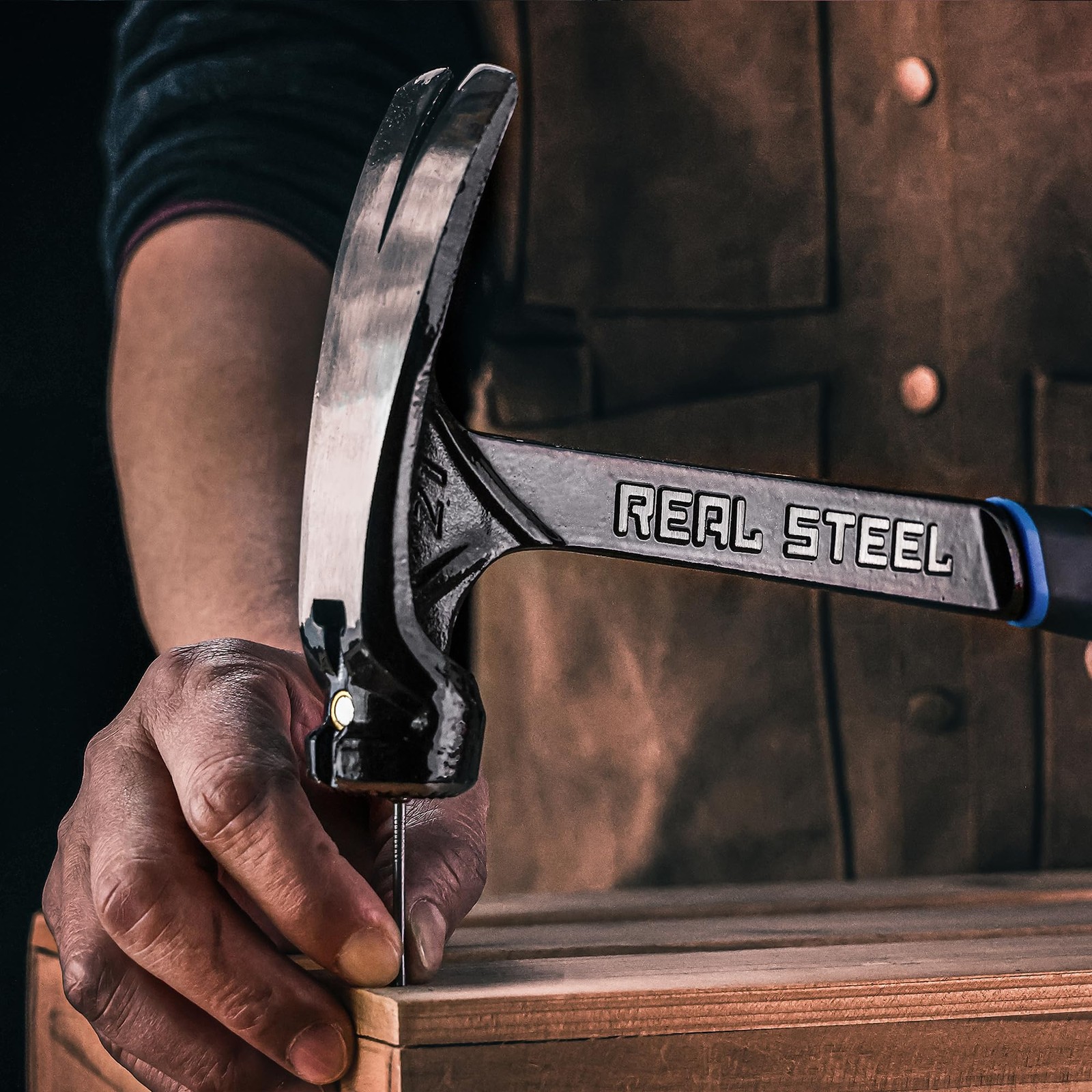 Real Steel 21 Oz One Piece Forged Milled Face Framing Hammer 21 oz, Black