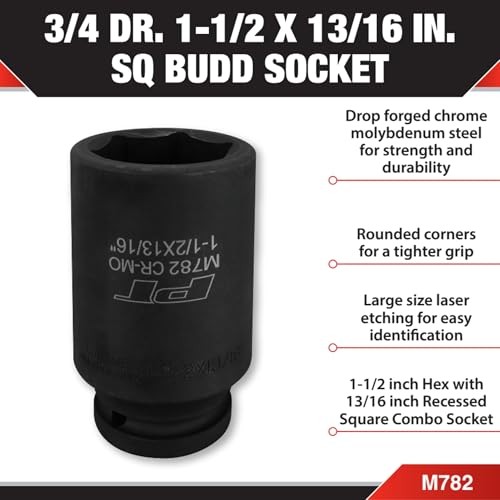 M782 3/4-Inch Drive 1-1/2-Inch x 13/16 3/4 Dr 1-1/2×13/16 Sq Budd Skt Impact