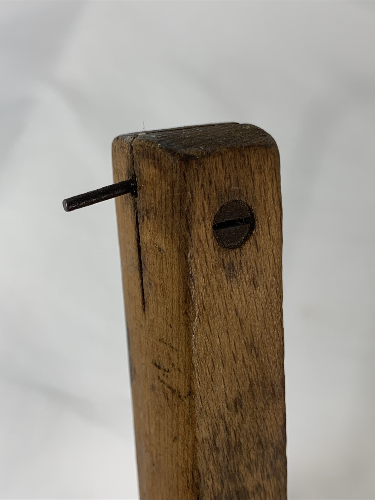 VINTAGE WOODEN SCRIBE BRAND UNKNOWN 6″, Brass Inlay