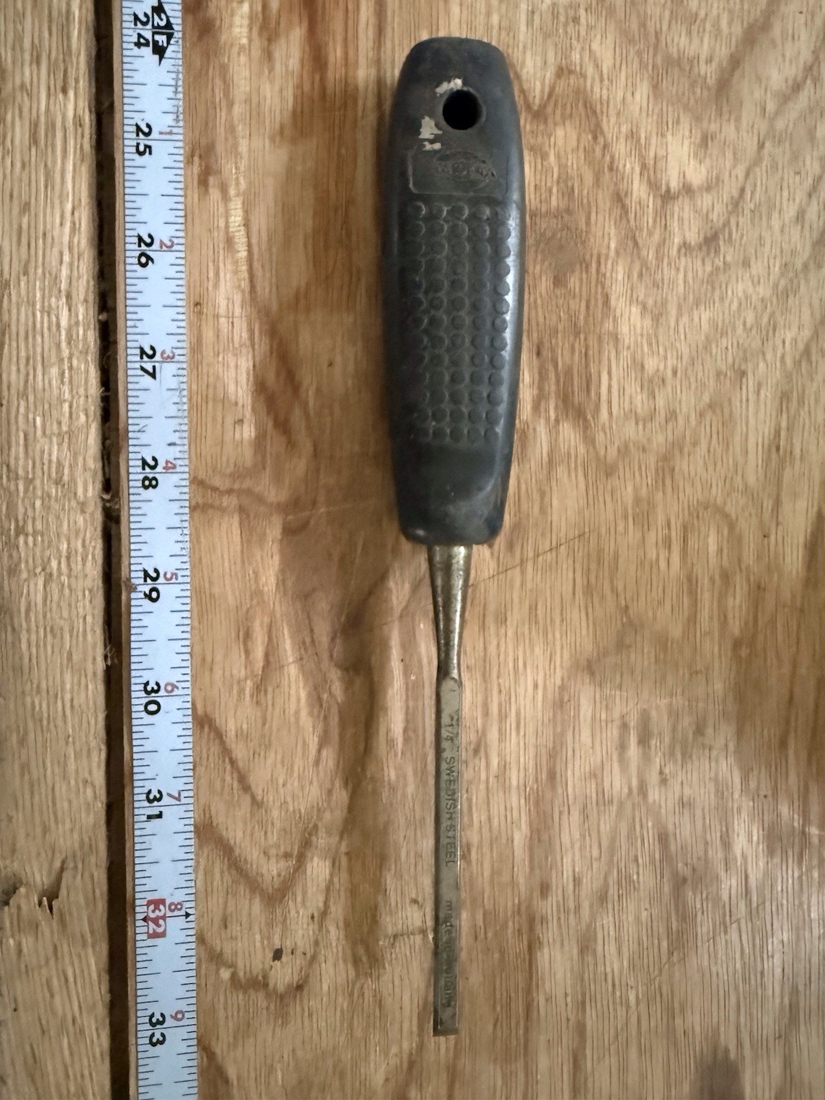 1/4” Wood Chisel Black Plastic Handle Marked Swedish Steel Made In Holland