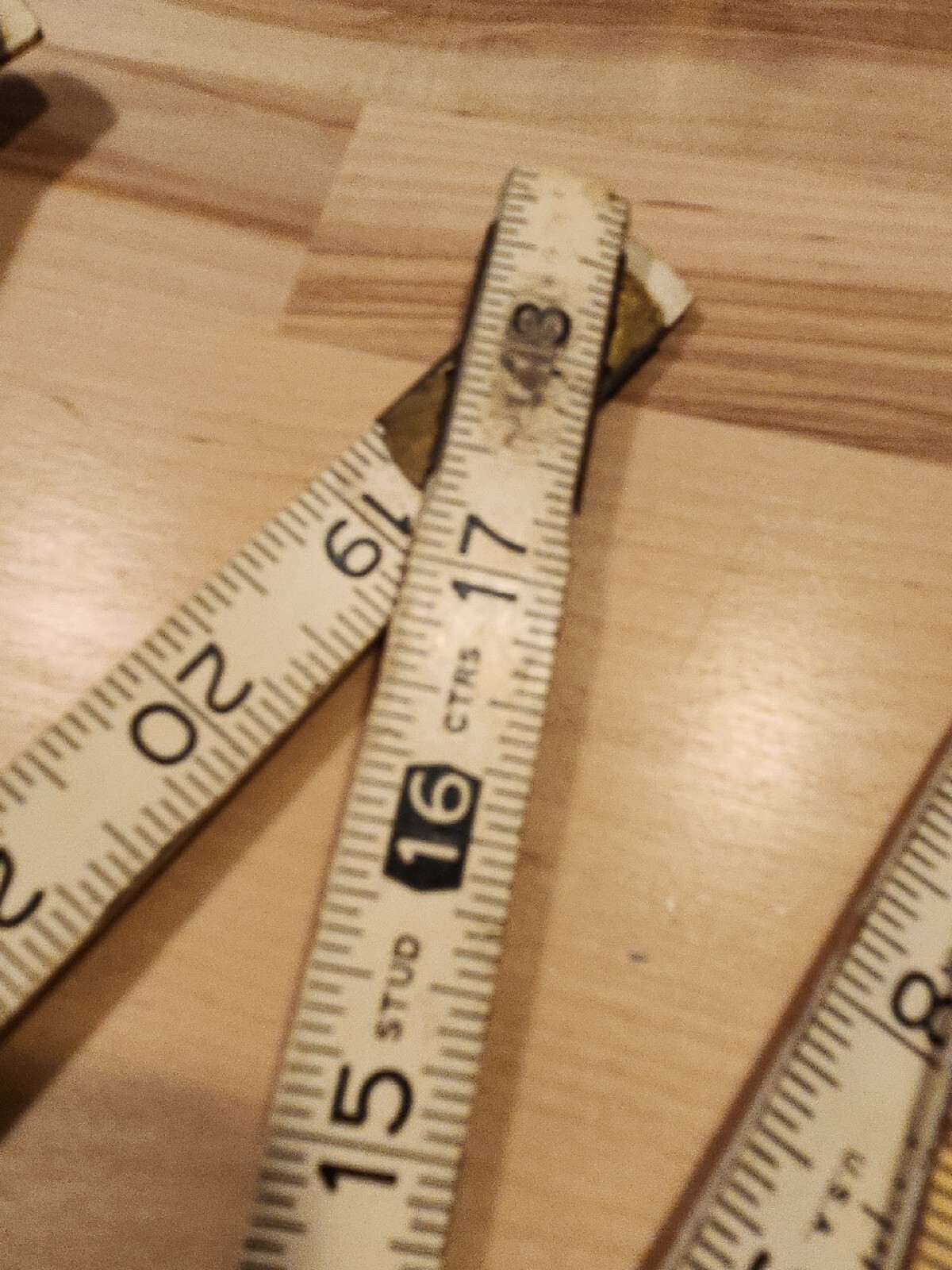 Lot of 2 Vtg Wood Folding Rulers Steelcraft Metric 79″ & STANLEY Handyman 6′