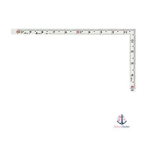 NEW Shinwa Sokutei Square Ruler Same Thickness White 1 shaku/30cm Dual Scale
