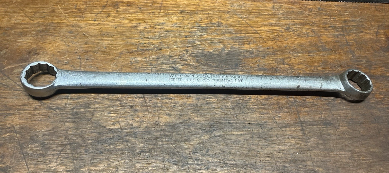 Vintage Williams Superrench 14” Box End Wrench 1” / 15/16” 7033C Made In USA