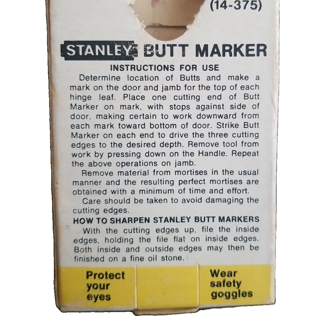 Vintage Stanley Butt Marker No. 373 1/2 (14-375) with Box