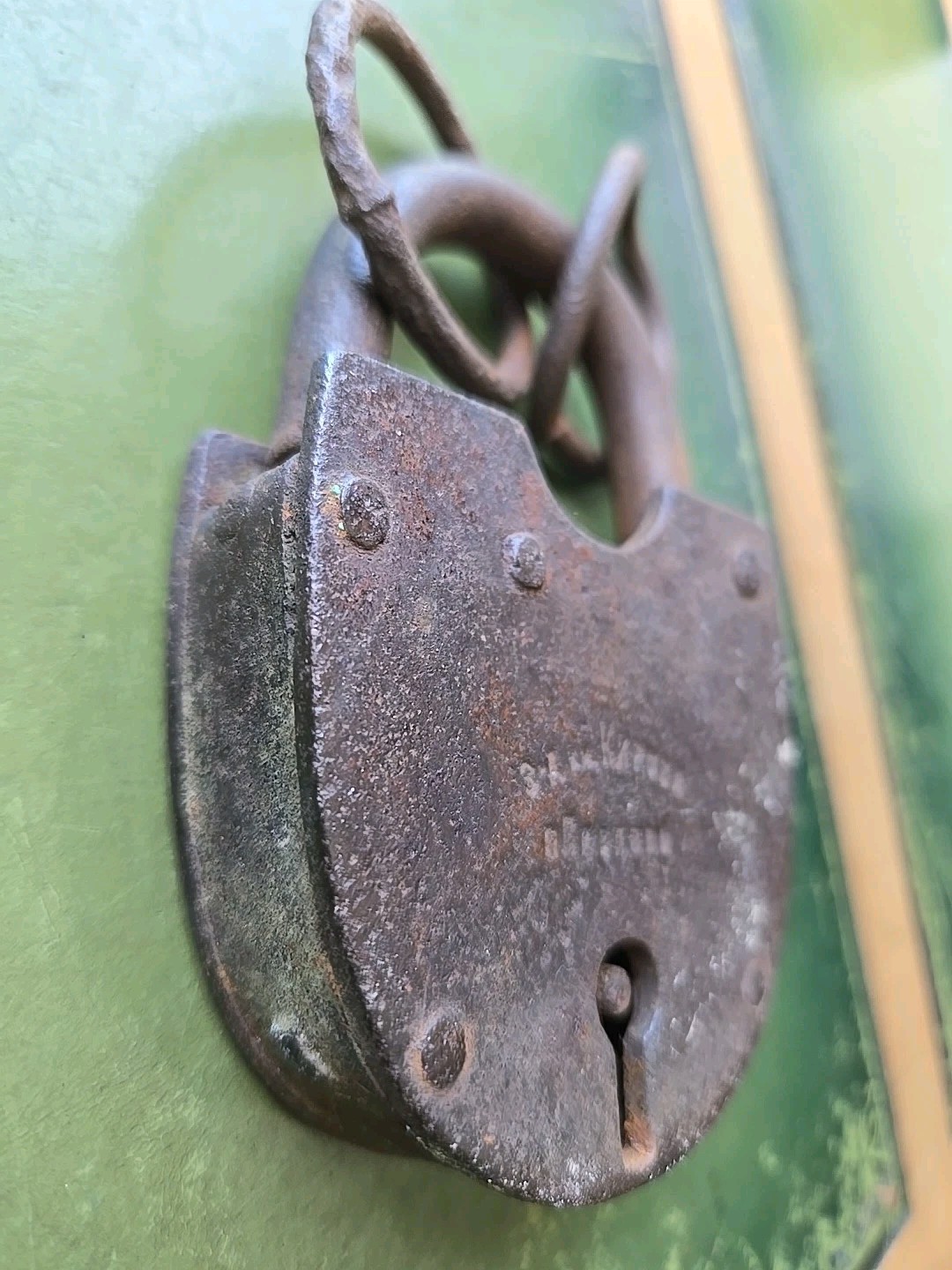 VTG USSR Soviet Padlock Lock Missing Key 4.5″ Tall 3″ Wide